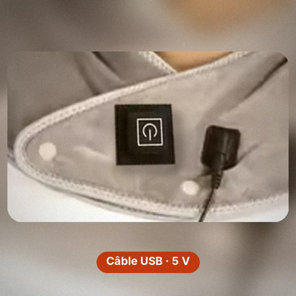 Bouton de commande et câble USB de la cape