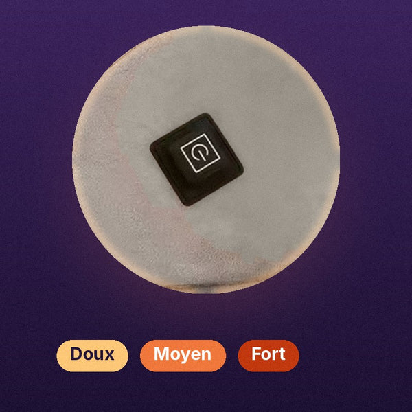 Bouton de commande et 3 niveaux de chaleur